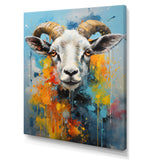 Yellow Blue Sheep Expressionist - Sheep Wall Decor