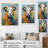 Yellow Blue Sheep Expressionist - Sheep Wall Decor