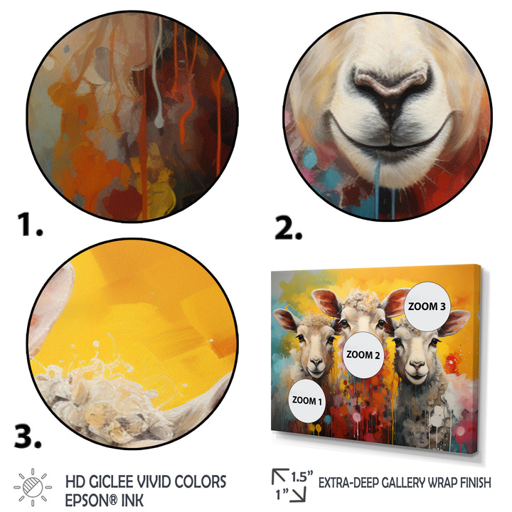 Colorful Sheep Fuzzy Friends - Sheep Wall Art Prints