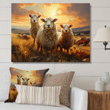 Sheep Golden Flock - Yellow Sheep Wall Art
