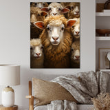 Sheep Family Harmony - Sheep Large Canvas Wall Art