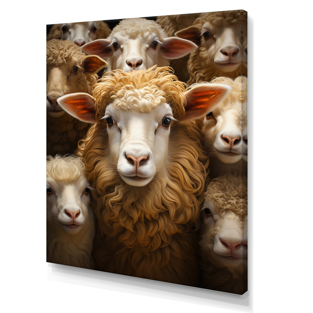 Sheep Family Harmony - Sheep Large Canvas Wall Art