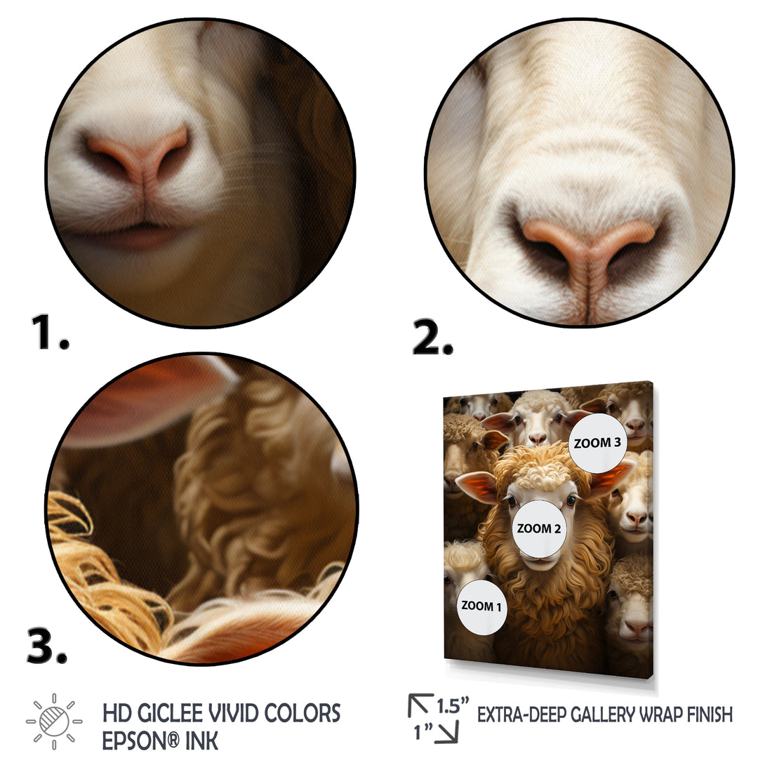 Sheep Family Harmony - Sheep Large Canvas Wall Art