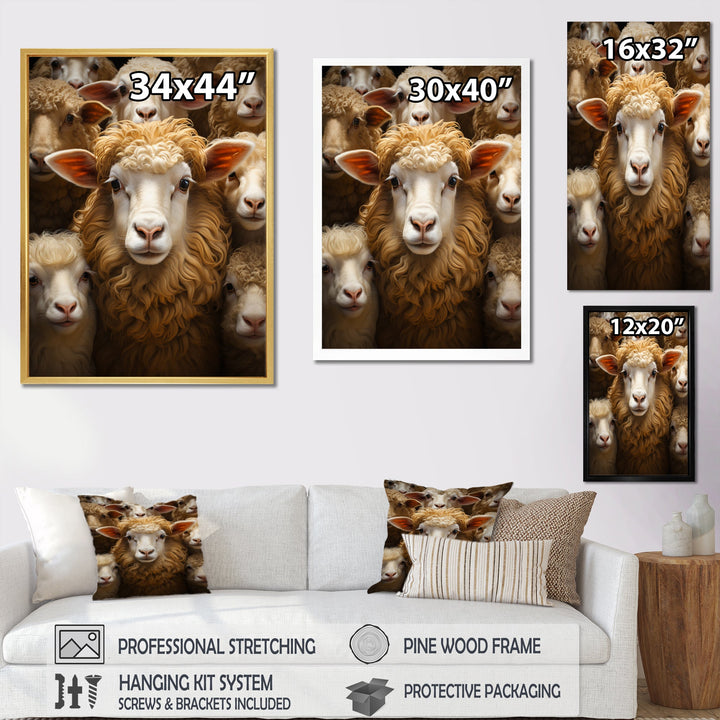Sheep Family Harmony - Sheep Large Canvas Wall Art