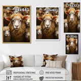Sheep Family Harmony - Sheep Large Canvas Wall Art
