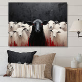 Black White Sheep Minimalist Flock - Sheep Wall Decor