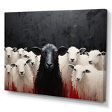 Black White Sheep Minimalist Flock - Sheep Wall Decor