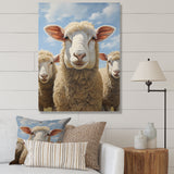 Sheep Family Selfie - Sheep Canvas Wall Art