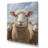 Sheep Family Selfie - Sheep Canvas Wall Art