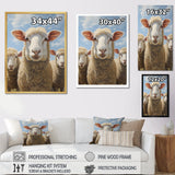 Sheep Family Selfie - Sheep Canvas Wall Art