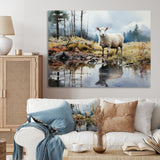 Sheep Reflection - Sheep Wall Art Prints