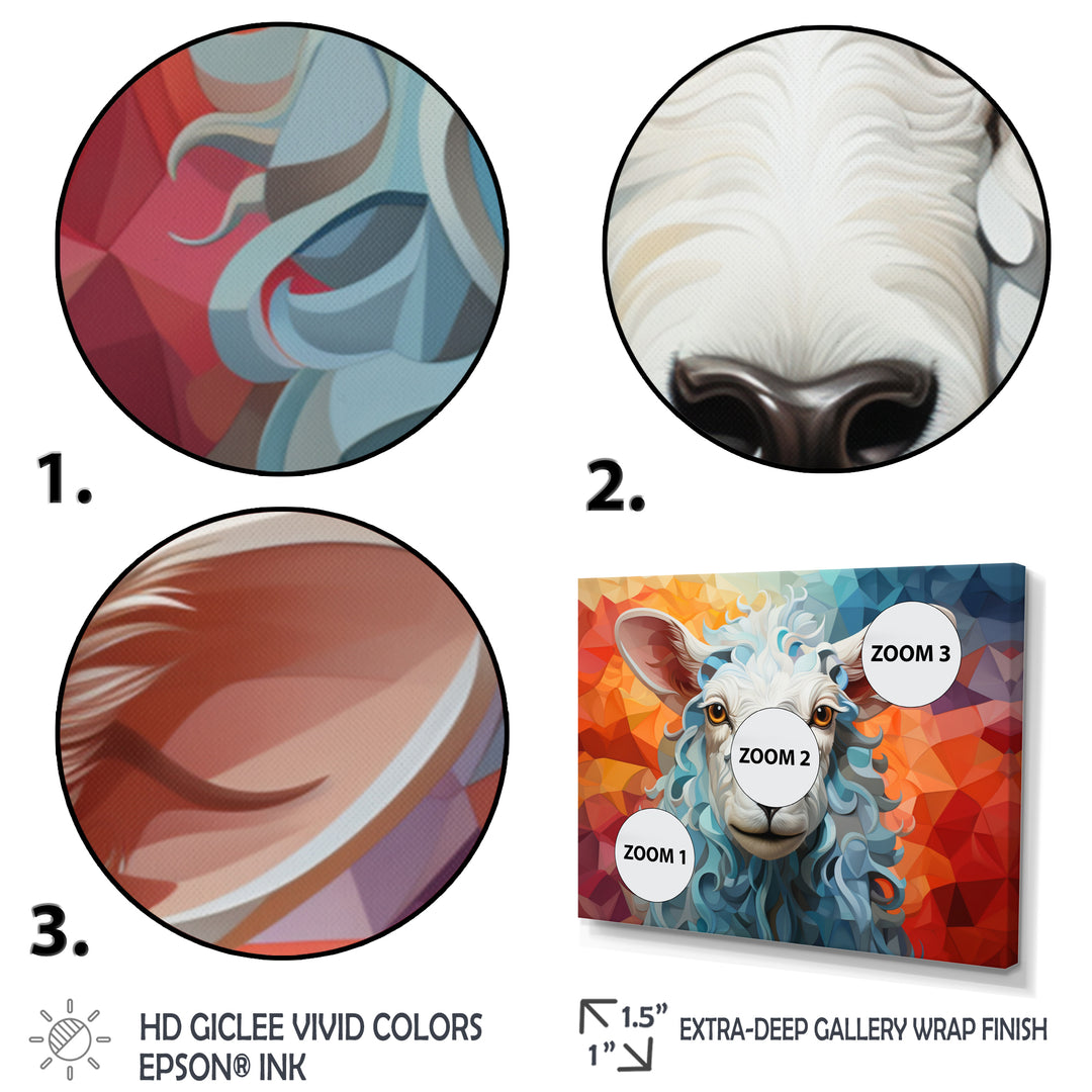 Sheep Serenity Geometric - Multi-Color Sheep Wall Art