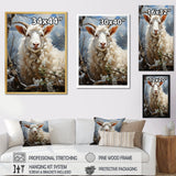 White Sheep's Siesta - Sheep Framed Canvas Art