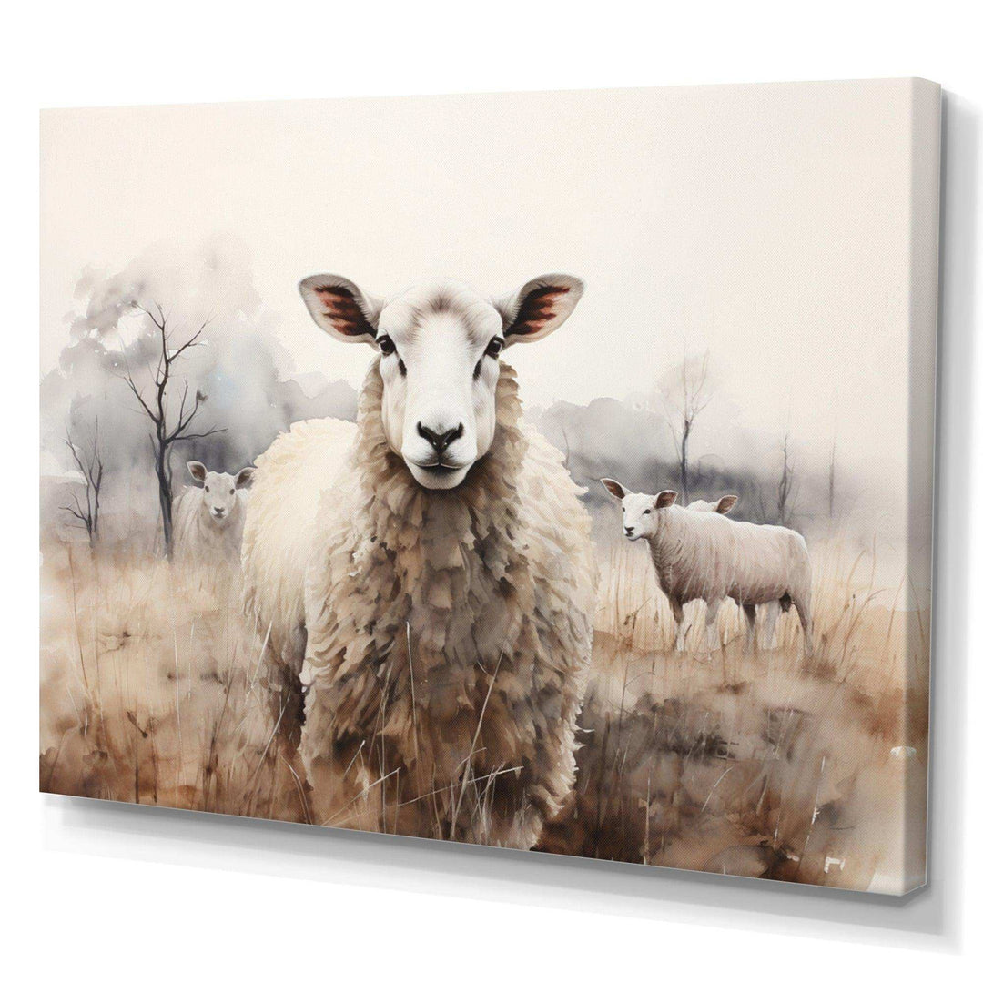 Sheep Silent Symphony - Animals Canvas Wall Art