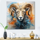 Teal Sheep Transcendent Wool - Sheep Canvas Wall Art