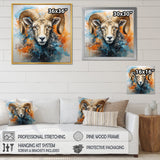 Teal Sheep Transcendent Wool - Sheep Canvas Wall Art