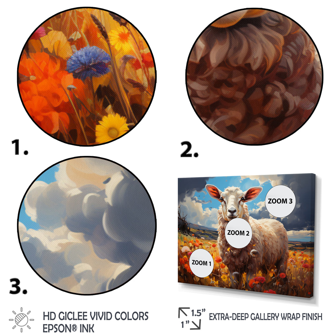 Sheep Vibrant Meadows - Sheep Wall Decor