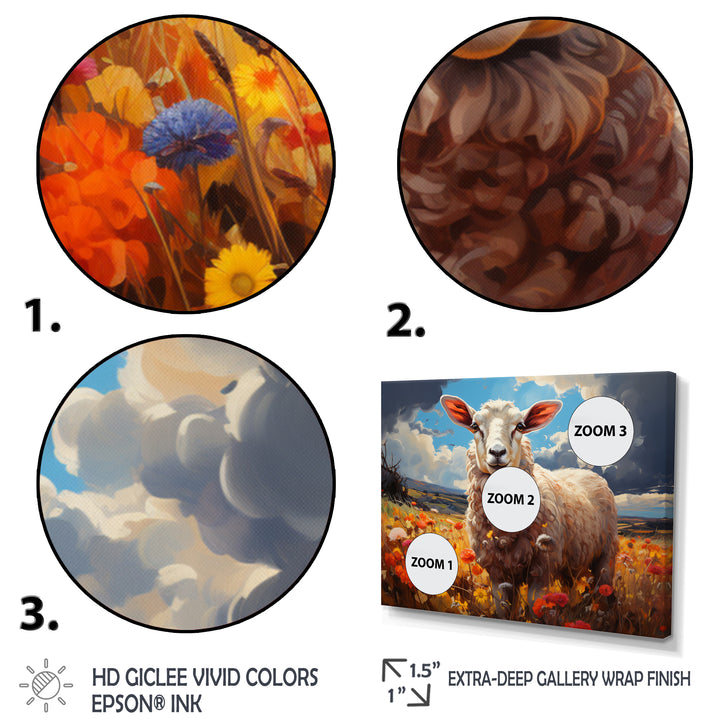Sheep Vibrant Meadows - Sheep Wall Decor