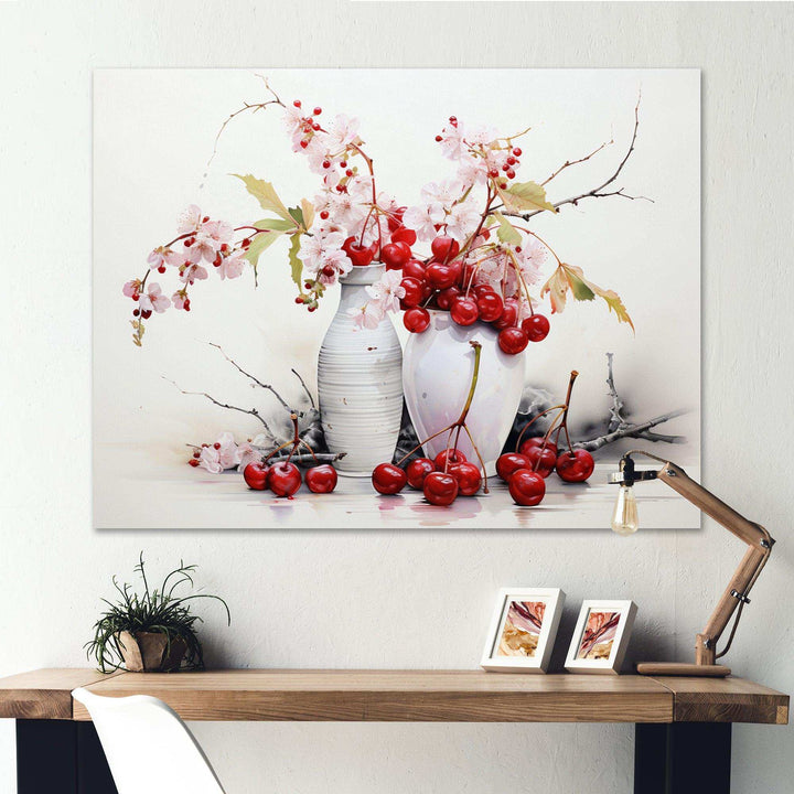 Cherry Simplicity - Food &amp; Beverage Canvas Wall Art