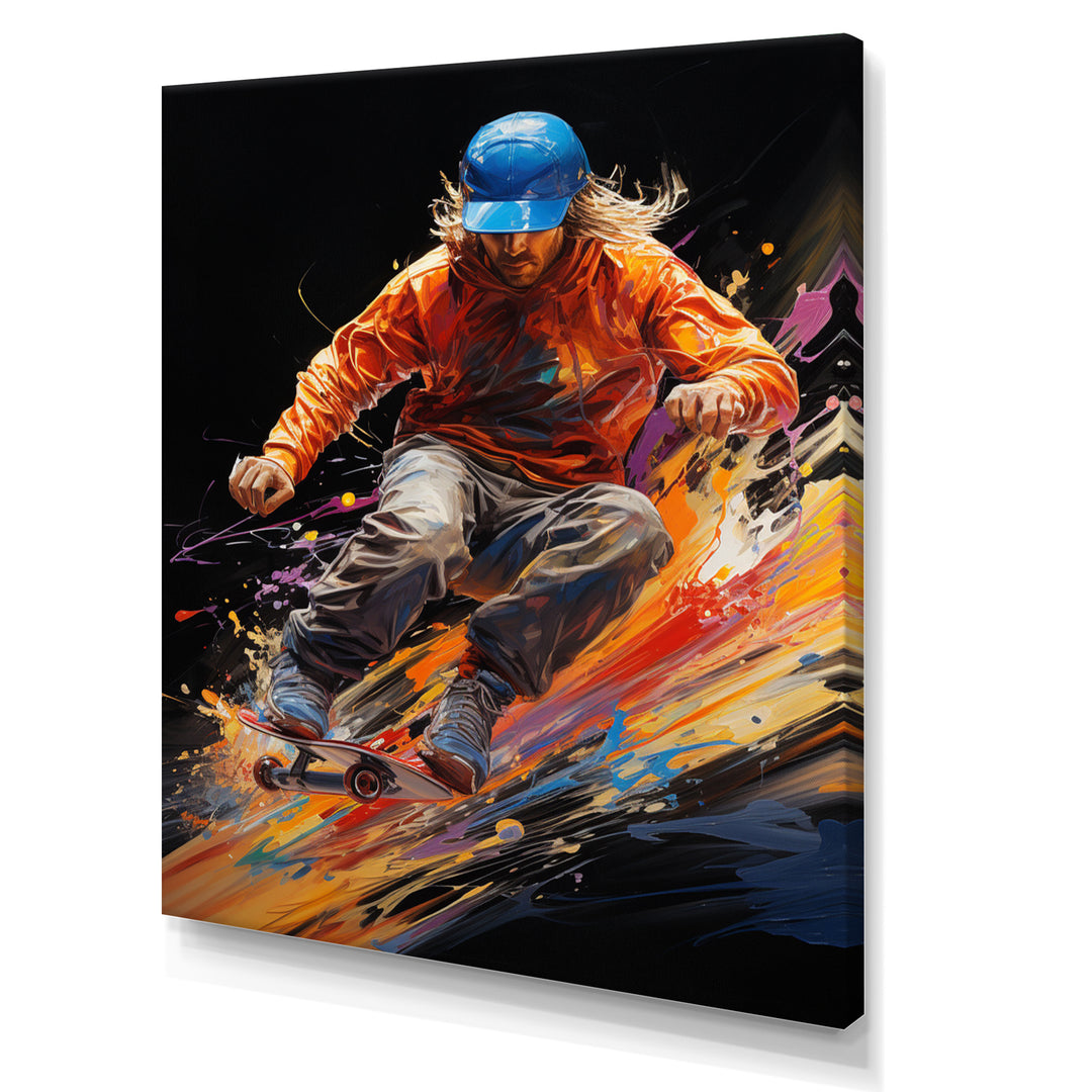 Skateboard Abstract Ollie - Skateboard Canvas Wall Art