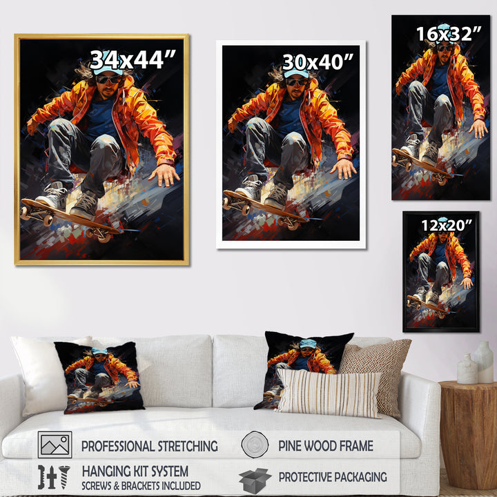Skateboard Dynamic Grind - Skateboard Canvas Wall Art