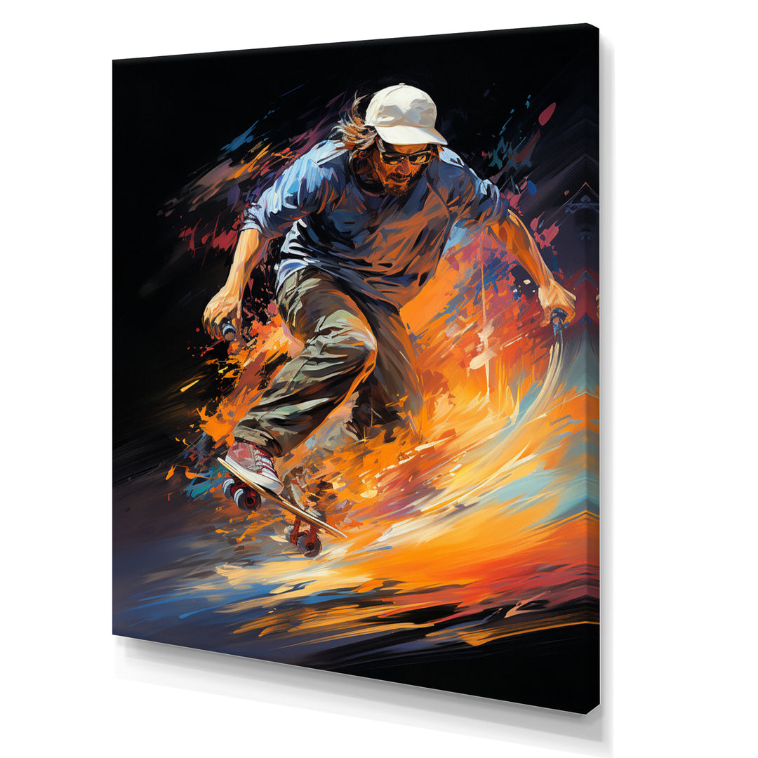 Skateboard Rhythmic Grind - Skateboard Canvas Wall Art