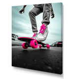 Pink Skateboard Dreams - Skateboard Canvas Wall Art