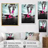 Pink Skateboard Dreams - Skateboard Canvas Wall Art