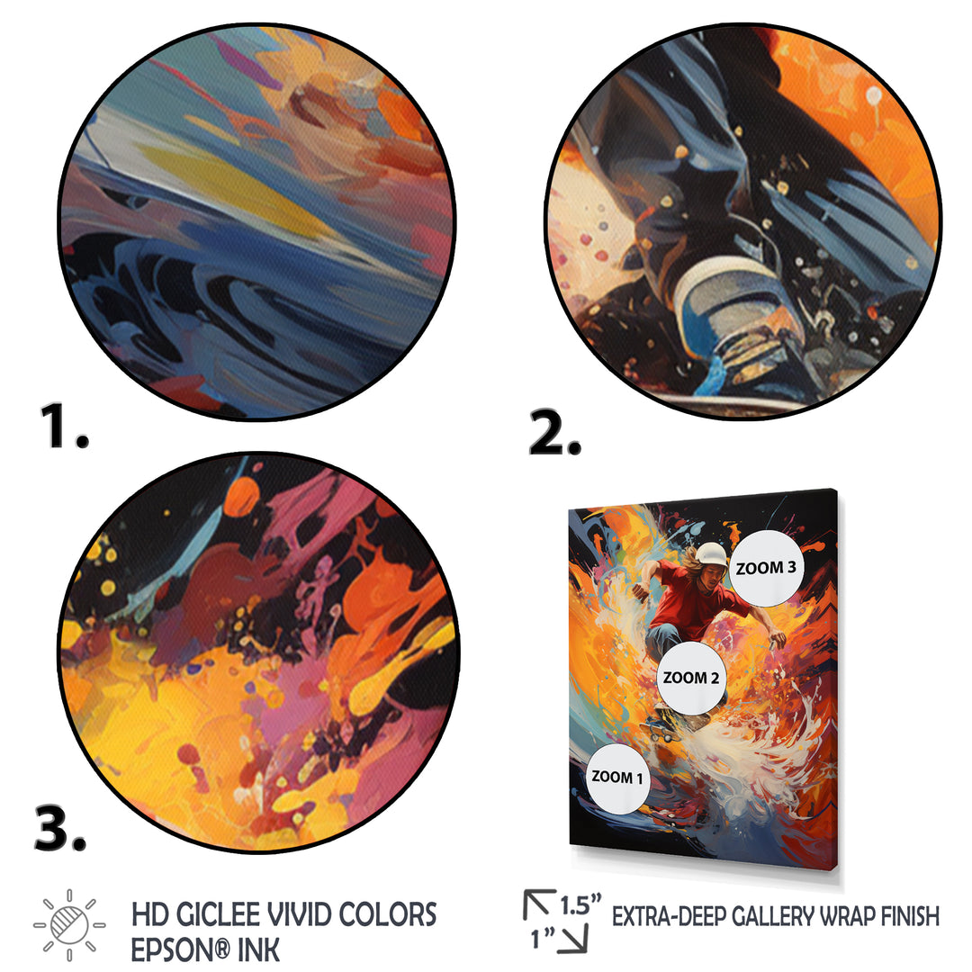 Skateboard Synchrony - Skateboard Canvas Wall Art