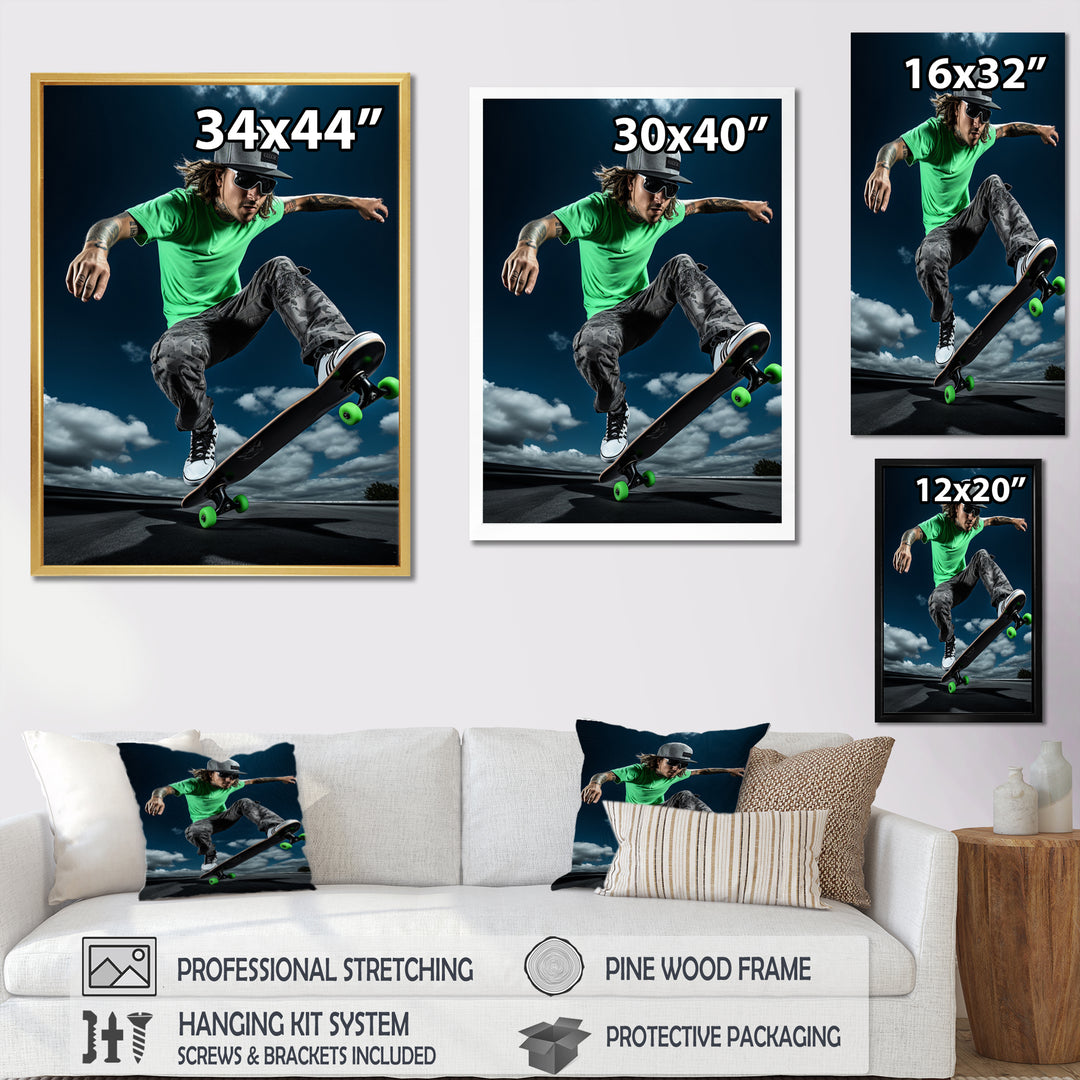 Skateboard Thrills - Skateboard Canvas Wall Art