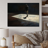 Skateboard Street Shadows - Transportation Canvas Wall Art