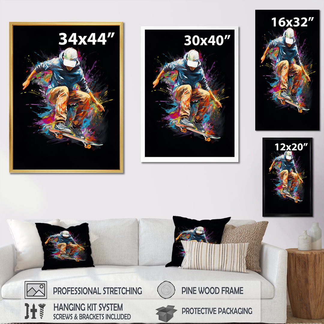 Skateboard Urban Flow I - Skateboard Canvas Wall Art