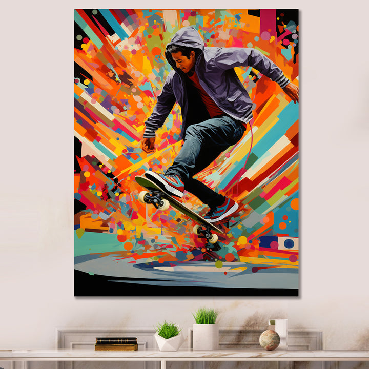 Skateboard Urban Rhythms - Skateboard Canvas Wall Art