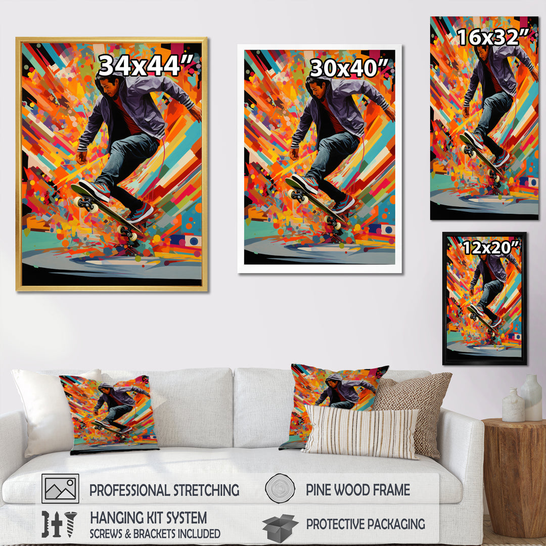 Skateboard Urban Rhythms - Skateboard Canvas Wall Art