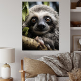 Sloth Portrait Vibrant - Sloth Framed Canvas Art