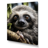 Sloth Portrait Vibrant - Sloth Framed Canvas Art