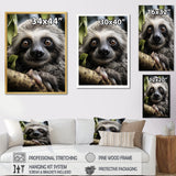 Sloth Portrait Vibrant - Sloth Framed Canvas Art