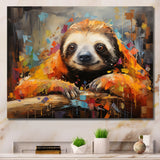 Slumbering Sloth Collage - Sloth Living Room Wall Art
