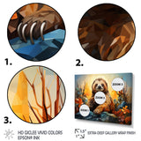 Slumbering Sloth Geometric - Sloth Bedroom Wall Art
