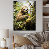 Sloth Slumbering Pastoral - Sloth Canvas Wall Art