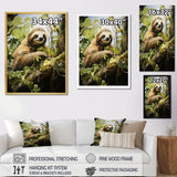 Sloth Slumbering Pastoral - Sloth Canvas Wall Art