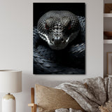 Black Snake Vibrant Portrait - Snake Canvas Wall Art