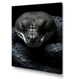 Black Snake Vibrant Portrait - Snake Canvas Wall Art