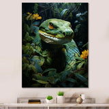 Green Snake Solitude - Snake Wall Art Prints
