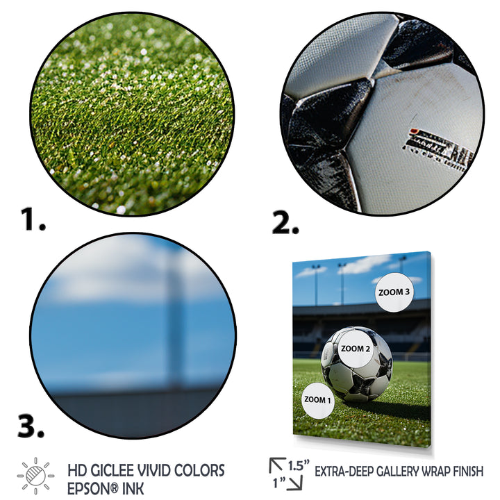 Soccer Ball Of Shadows I - Soccer Canvas Wall Art
