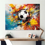 Abstraction Soccer Ball - Sports Canvas Wall Art