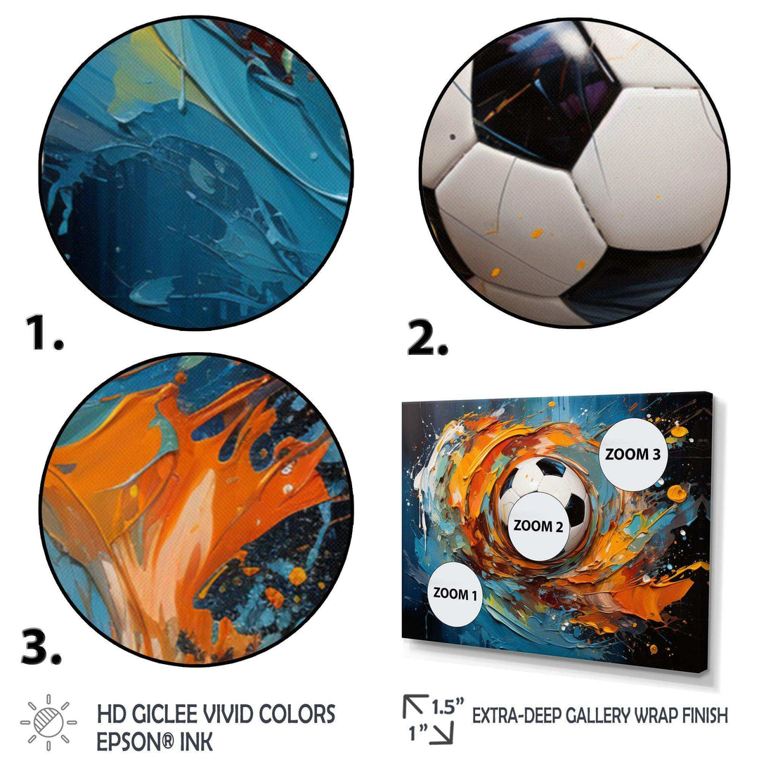 Soccer Ball Kaleidoscope I - Sports Canvas Wall Art