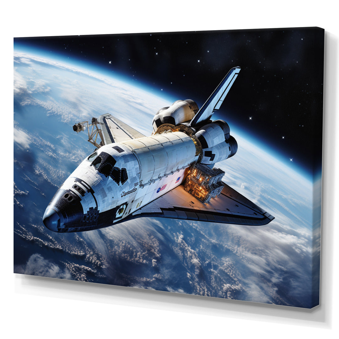 Shuttle In The Space I - Space Shuttle Canvas Wall Art