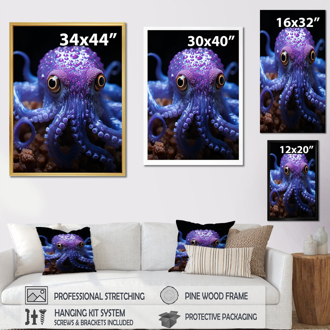 Purple Squid Enigmatic Cephalopod - Squid Wall Art Prints