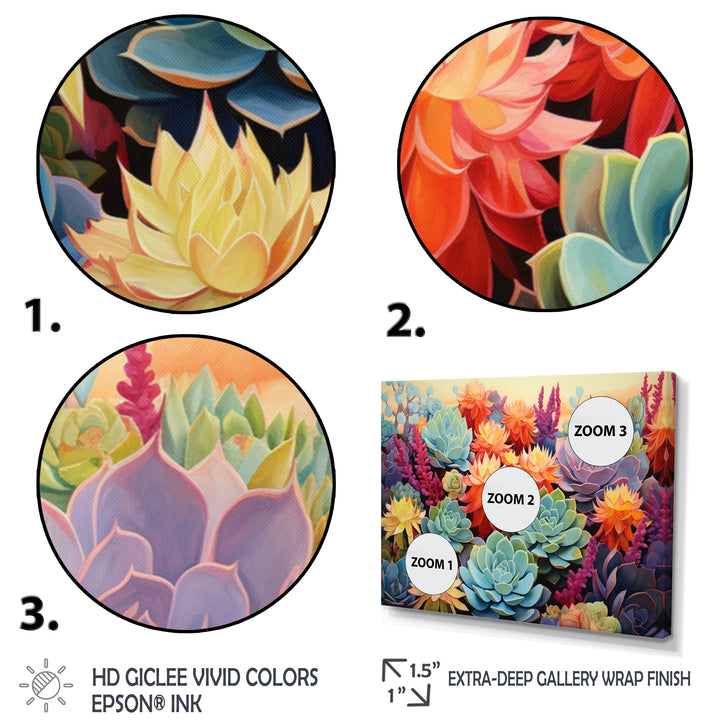 Colorful Succulents Desert Blooms - Multi-Panels